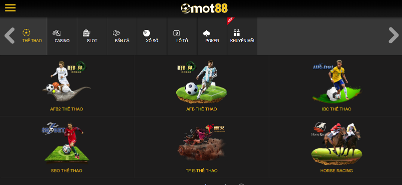Nhà cái Mot88 trực tuyến cung cấp cho người chơi kho trò chơi đa dạng thể loại.